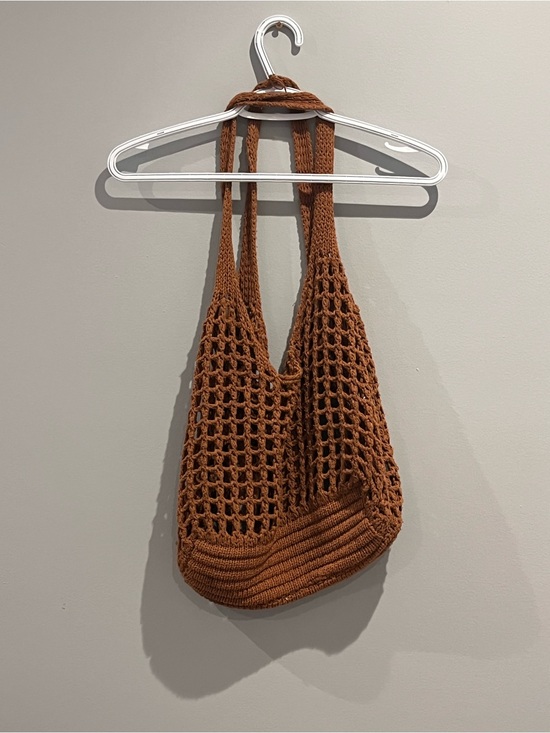 Handbags - Handcrafted Open-Weave Market Tote - Rust Brown